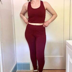 Pact Pomegranate Purefit Cotton Leggings Set - size M & S